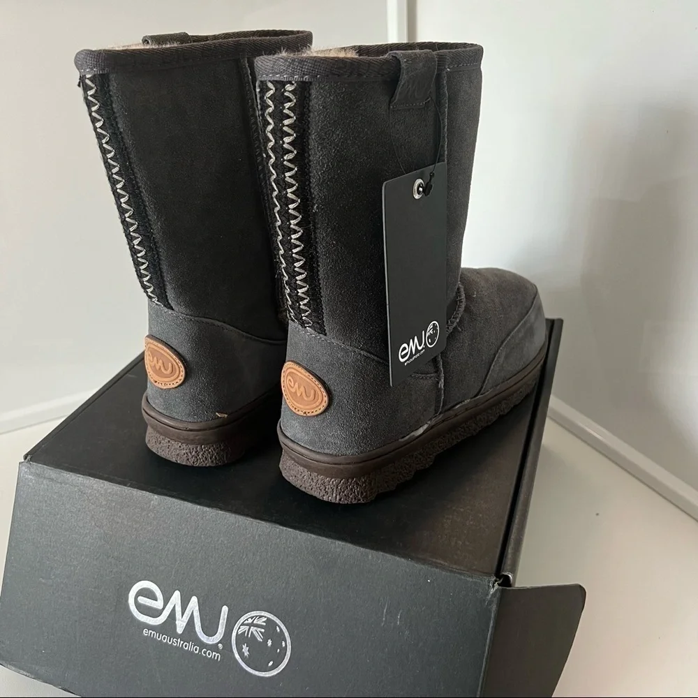 EMU Charcoal Bushranger Lo Suede Boot Kids US size 1 EUR 32